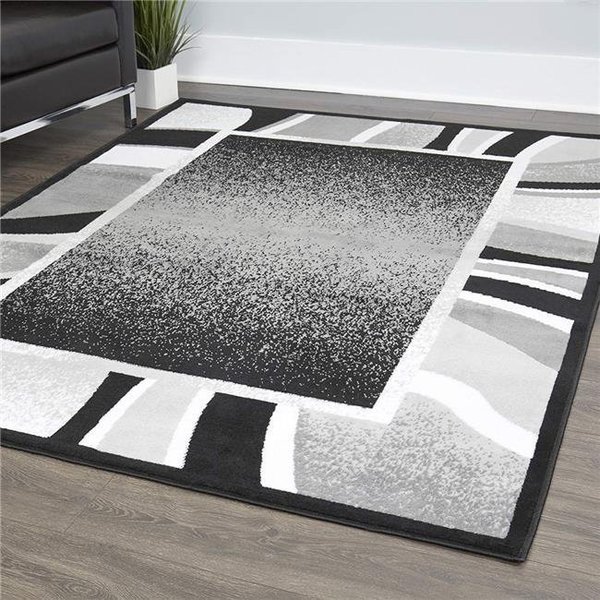 Home Dynamix Home Dynamix 769924532256 5 ft. 2 in. x 7 ft. 4 in. Lyndhurst Rotana Area Border Rug - Black & Gray 769924532256